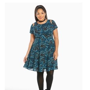 torrid floral skater cutout dress